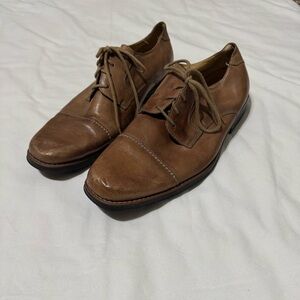 Sandro Moscoloni Men’s 12W Leather Oxford Dress Shoes Brown Cap Toe